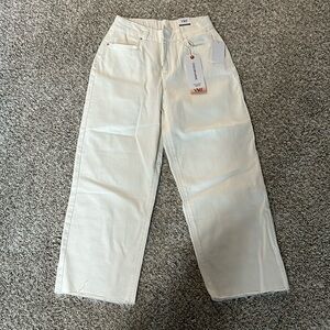 White cropped jeans baggy fit